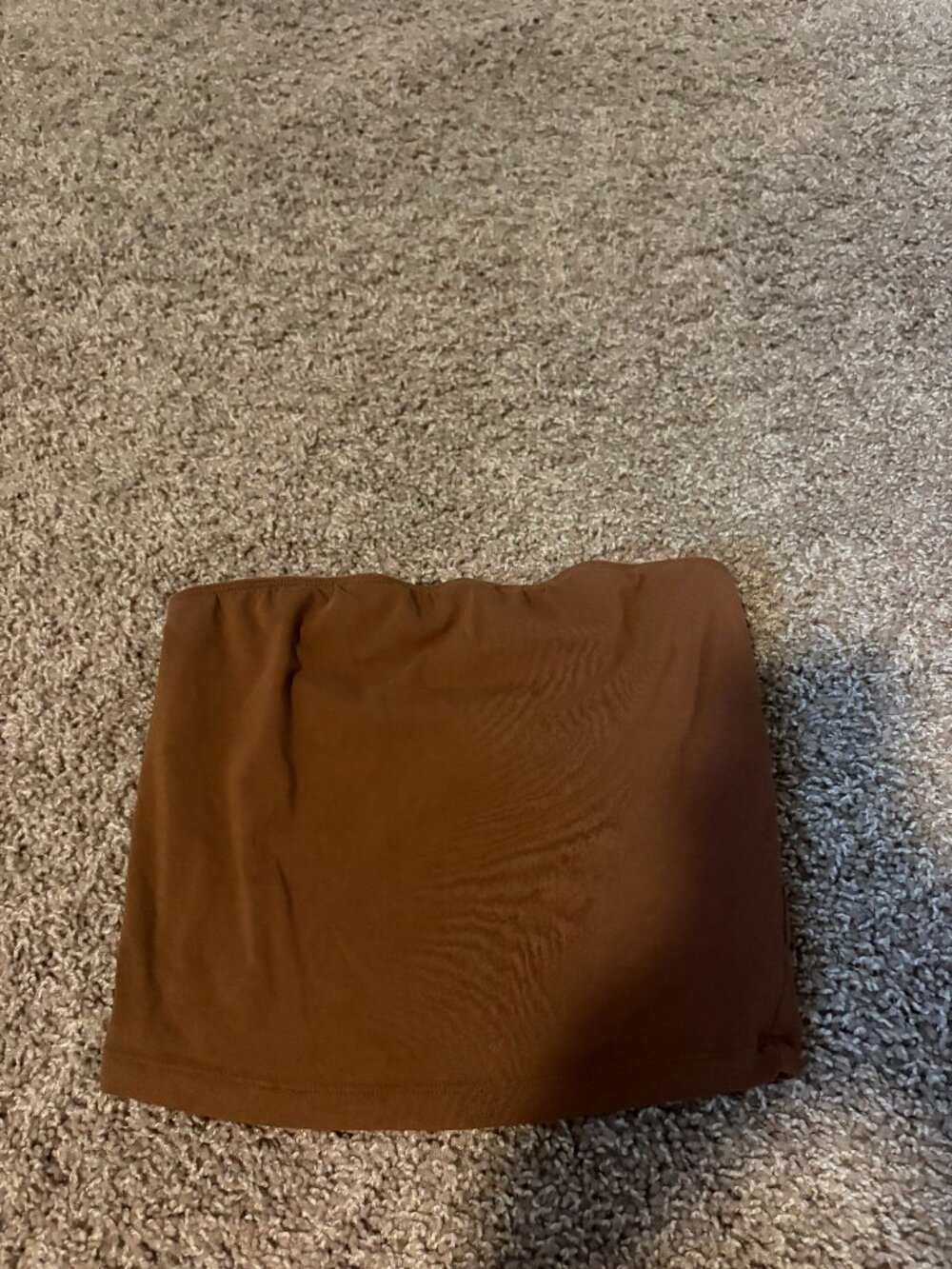 Brown Strapless Bandeau Top